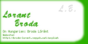 lorant broda business card