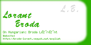 lorant broda business card